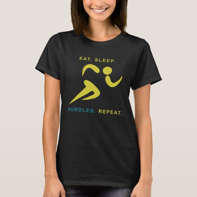 T-shirt Eat Sleep Hurdles Repeat  Track Running (Devant)