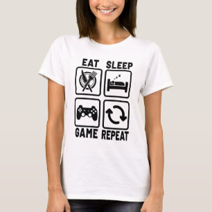 T-shirt Eat Sleep Jeu de répétition Gamer Jeu Geek Nerd