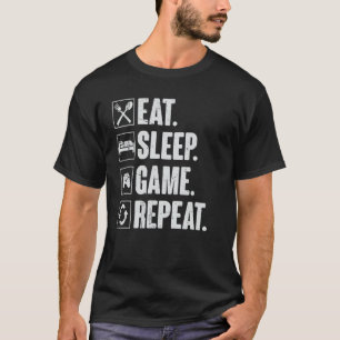 T-shirt Eat Sleep Jeu Répéter Funny Video Gamer Gift Gamin