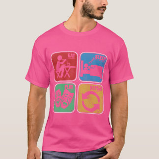 T-shirt Eat Sleep Jouer Acteur intérimaire Actrice Moviehe