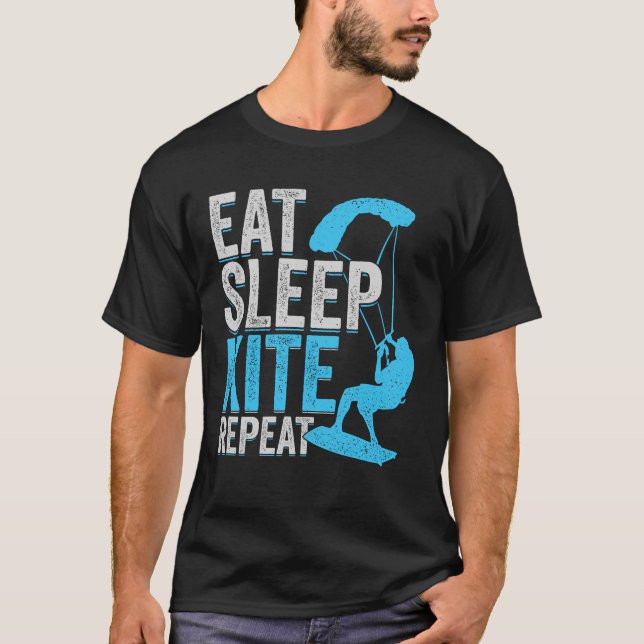 T-shirt Eat Sleep Kite Repeat Kitesurfing Kitesurfer Gift (Devant)