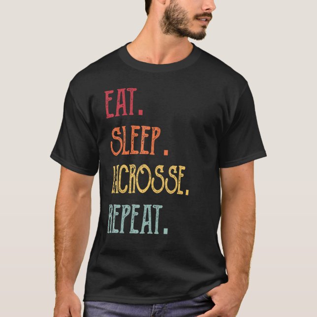 T-shirt Eat Sleep Lacrosse Repeat (Devant)