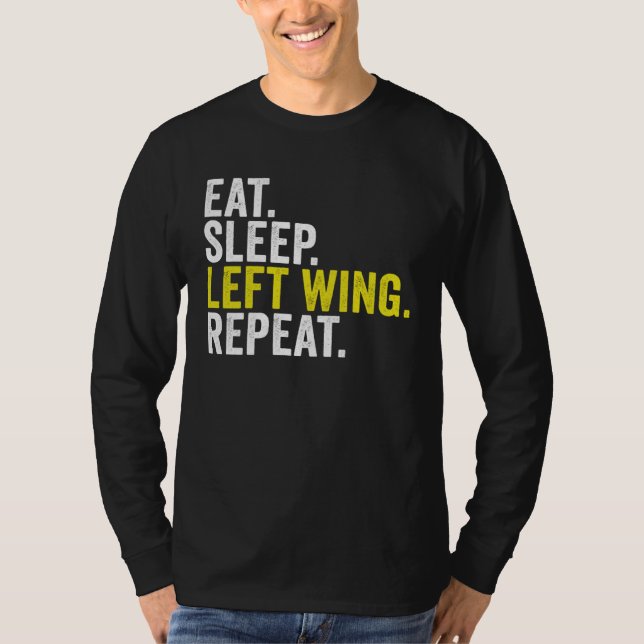 T-shirt Eat Sleep Left Wing Repeat  Rugby Winger (Devant)