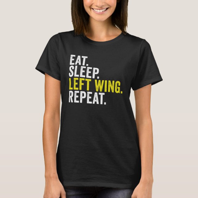 T-shirt Eat Sleep Left Wing Repeat  Rugby Winger (Devant)