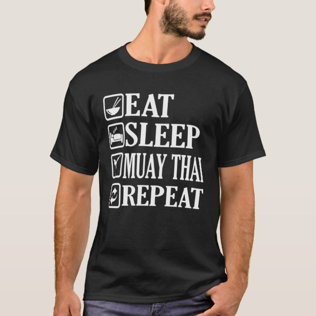 T-shirt Eat Sleep Muay Thai Repeat (Devant)
