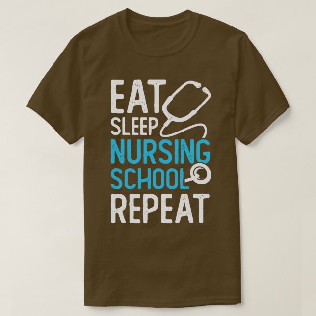 T-shirt Eat Sleep Nursing School Répétition (Design devant)