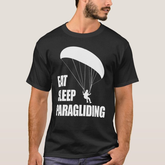 T-shirt Eat Sleep Paragliding Repeat  Men Paraglider Adven (Devant)