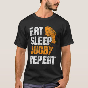 T-shirt Eat Sleep Rugby Repeat - Joueur de rugby Sports en