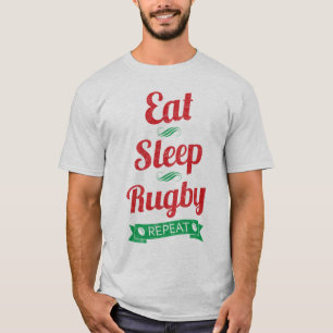 T-shirt Eat Sleep Rugby Répéter Nom et numéro Shirsey