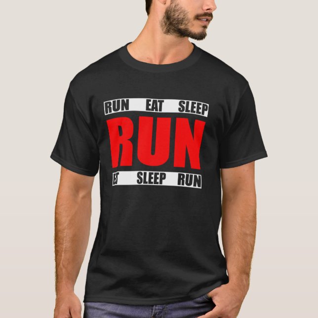 T-shirt Eat Sleep Run Répéter Funny Runner Quote (Devant)