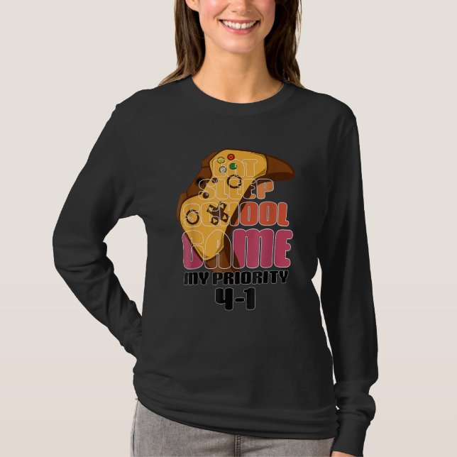 T-shirt Eat Sleep School Game Back To School (Devant)