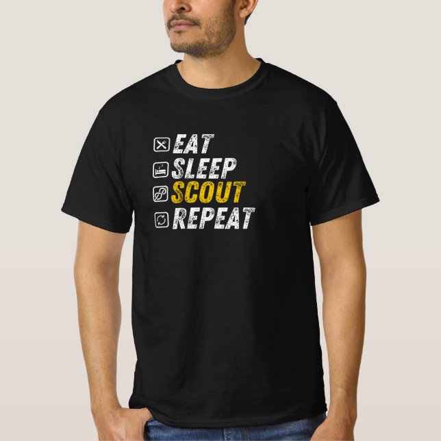 T-shirt Eat Sleep Scout - Dons Amusants (Devant)