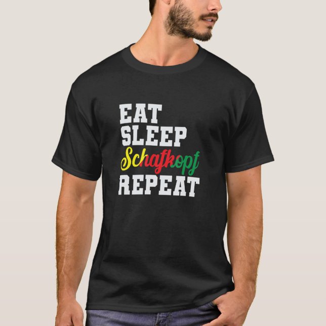 T-shirt Eat Sleep Sheepshead Repeat Card Game (Devant)