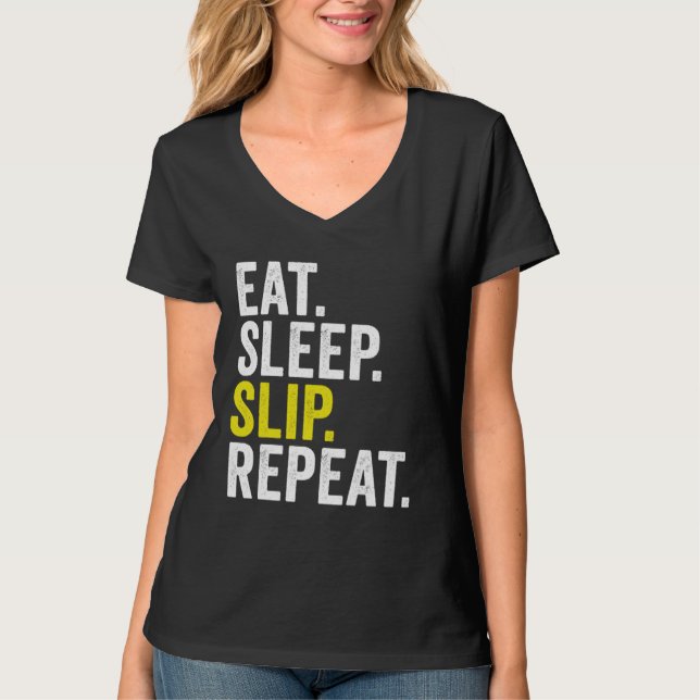 T-shirt Eat Sleep Slip Repeat Cricket (Devant)