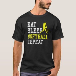 T-shirt Eat Sleep Softball Repeat Softball