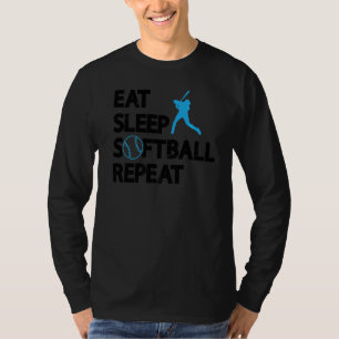 T-shirt Eat Sleep Softball Répéter Softball Jeu Softball P