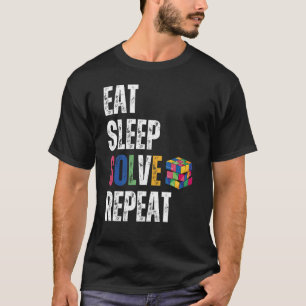 T-shirt Eat sleep solve repeat Math Speed Cubing Puzzle lo