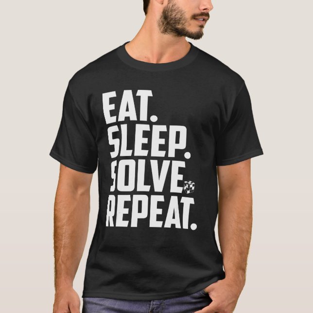 T-shirt Eat Sleep Solve Repeat Speed Cubing Cuber Cube (Devant)