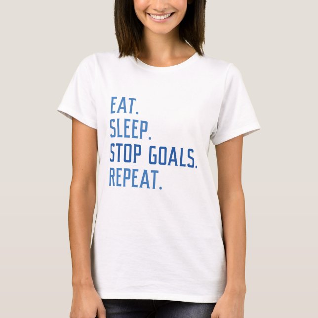 T-shirt Eat Sleep Stop Buts Répéter (Devant)