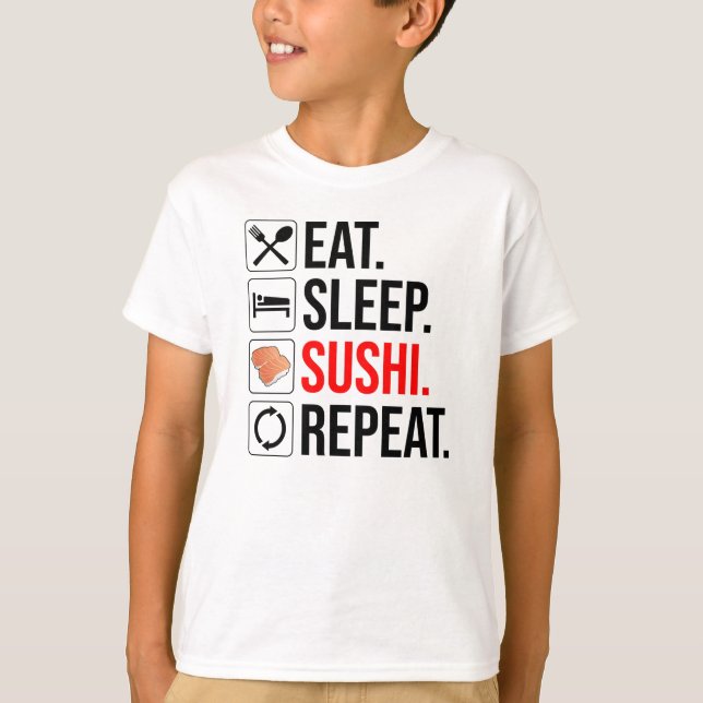 T-shirt Eat. Sleep. Sushi. Repeat (Devant)