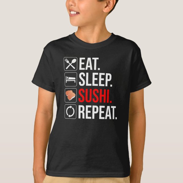 T-shirt Eat. Sleep. Sushi. Repeat (Devant)