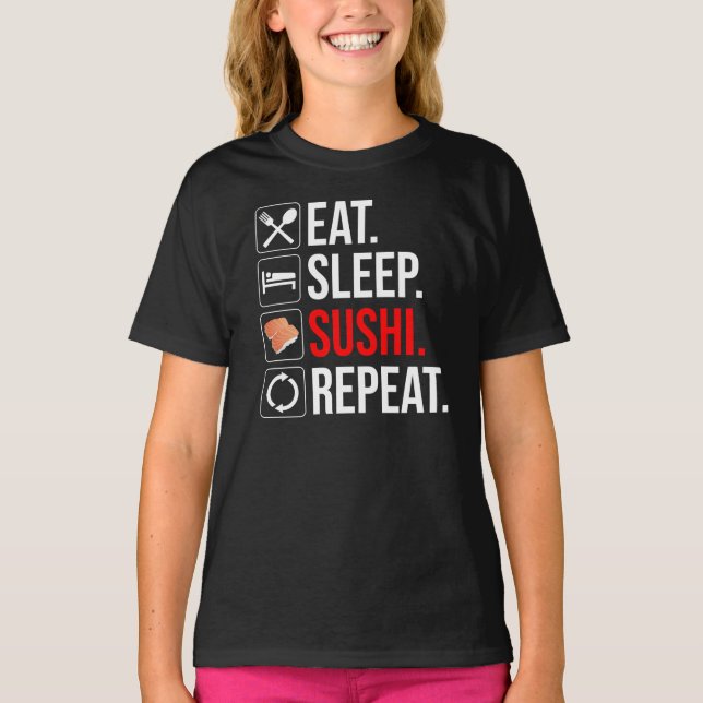 T-shirt Eat. Sleep. Sushi. Repeat (Devant)