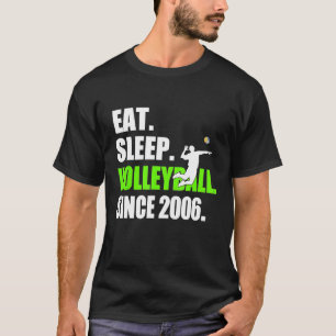 T-shirt Eat Sleep Volleyball depuis 2006 12e anniversaire