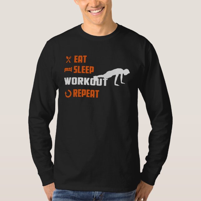 T-shirt EAT SLEEP WORKOUT Trana (Devant)