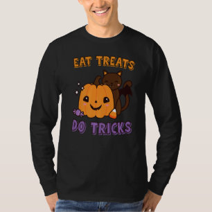 T-shirt Eat Traitements Do Tricks Halloween Scary Skeleton