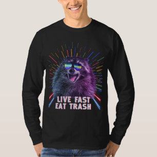 T-shirt Eat Trash Raccoon Panda Rave Old School Pilot Sung