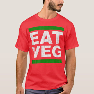 T-shirt EAT VEG Vegan Vegetarian Herbivore Basé sur le Pla
