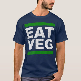 T-shirt EAT VEG Vegan Vegetarian Herbivore Basé sur le Pla