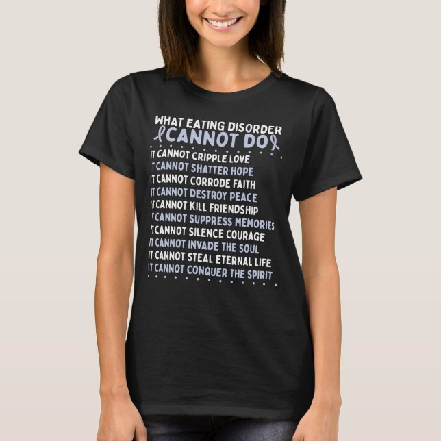 T-shirt Eating Disorder Awareness Fighter Warrior Ribbon (Devant)