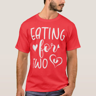 T-shirt Eating For 2 Cute Pregnant Pregnancy Mom retro fun
