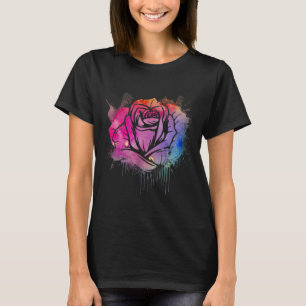 T-shirt Eau Couleur Rose Art Jardin jardiner Botaniste Flu