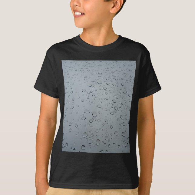 T-shirt Eau gouttes sur la fenêtre, Pluie Fond d'écran Arr (Devant)