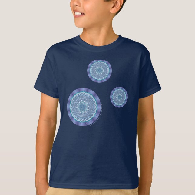 T-shirt Eau Mandala Chemise noire pour enfants et bébé (Devant)