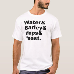 T-shirt Eau & Orge & Houblon & Levure Ingrédients de Biè