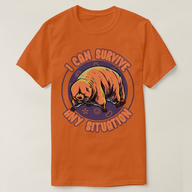 T-shirt Eau Ours Tardigrade Je Peux Survivre N'Importe Que (Design devant)