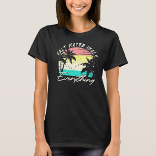 T-shirt Eau Salée Traite Tout Plage Vintage Rétro