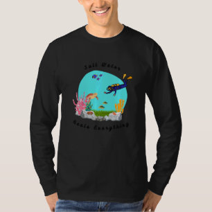 T-shirt Eau Salée Traite Tout Plongée Plage d'été