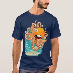 T-shirt Eaux de bulles de pieuvre amusantes