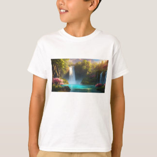 T-shirt Eaux tranquilles : Famille d'oies près des chutes