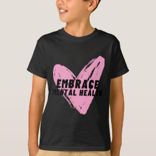 T-shirt Ébrace Santé mentale Sticker Coeur rose