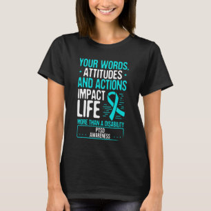 T-shirt Écart post-traumatique de stress Mois Ruban Turquo