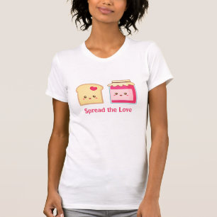 T-shirt Écartez l'amour avec du pain grillé et la