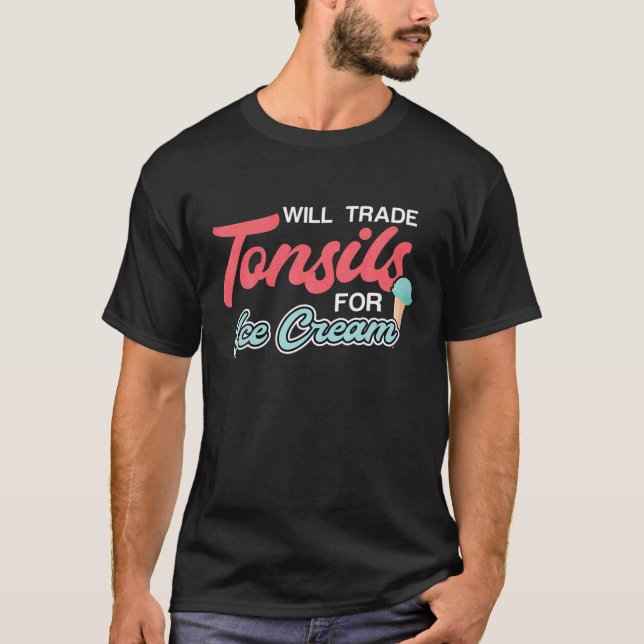 T-shirt Échange De Tonsiles Pour La Tonsillectomie De Crèm (Devant)