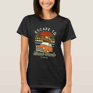T-shirt Échapper À Miami Beach Ocean Florida Beach Bum Fl