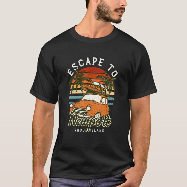 T-shirt Échapper À Newport Beach Rhode Island Ocean Ri Sum (Devant)