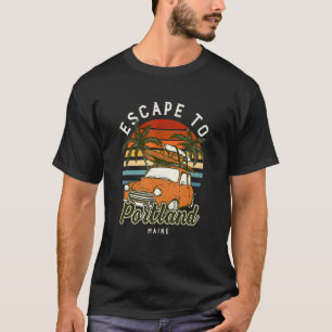 T-shirt Échapper À Portland Beach Maine Ocean Me Summer Va
